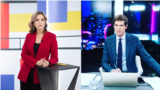 Ведущие "Дождя" Тихон Дзядко и Екатерина Котрикадзе 