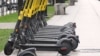 SAINT PETERSBURG, RUSSIA-May 7, 2021: rental electric scooters sharing in Saint Petersburg
